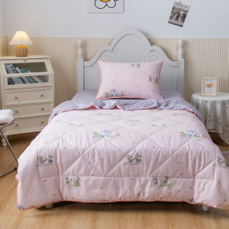 Зайчата розовые набор с одеялом-покрывалом (1,5 спальный)